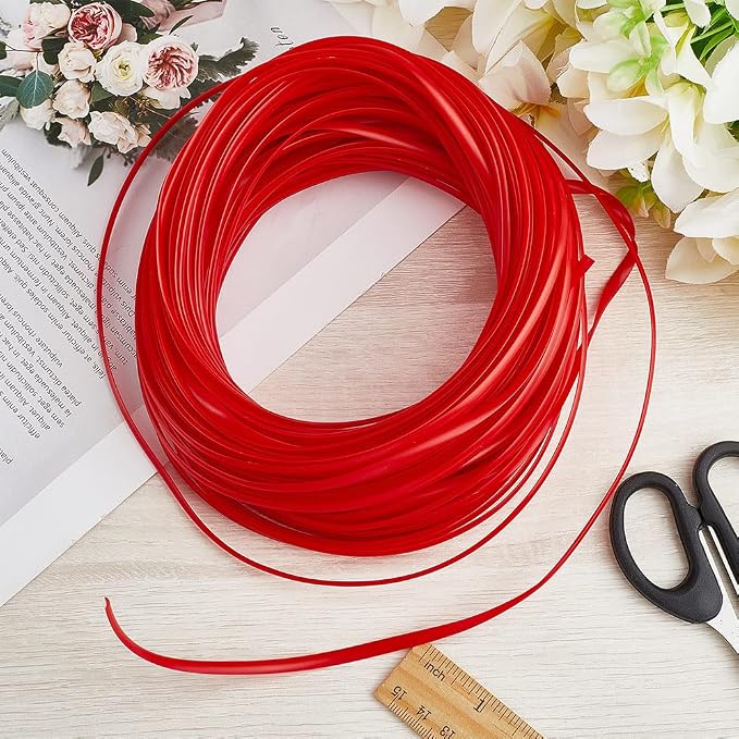 GORGECRAFT 30m*5mm Rattan Weaving Wicker Outdoor Red Synthetic Rattan Roll - Image 3