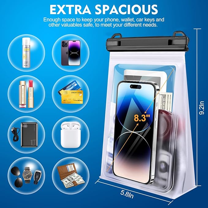 PEDVSTY Large Waterproof Phone Pouch, Cell Phone Dry Bag - Image 2