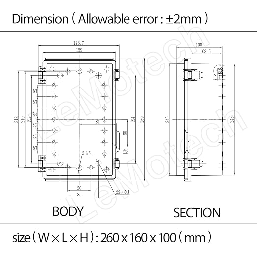 LeMotech Electrical Box, IP67 Waterproof Hinged Clear Cover Stainless Steel - Image 7