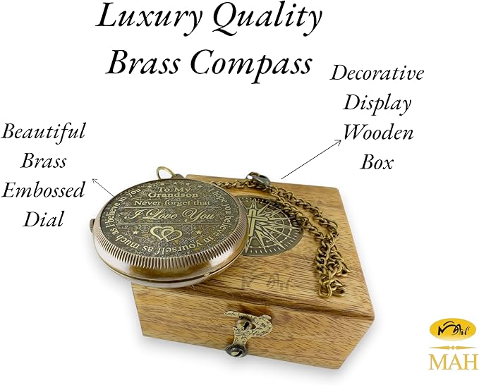 Brass Compass Gift to My Son Never Forget I Love You, Sentimental Keepsake from - Image 8