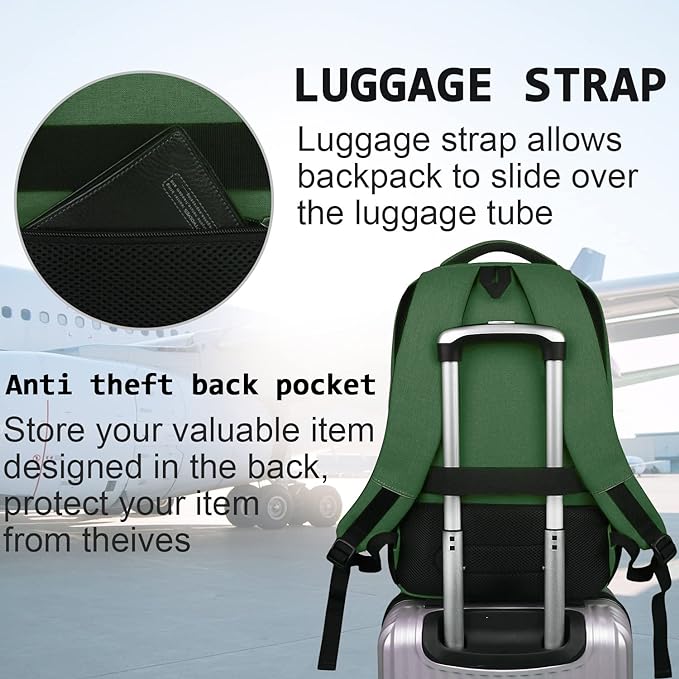 Volher Laptop Backpack, Business Travel Anti Theft Slim Durable Laptops Backpack - Image 6