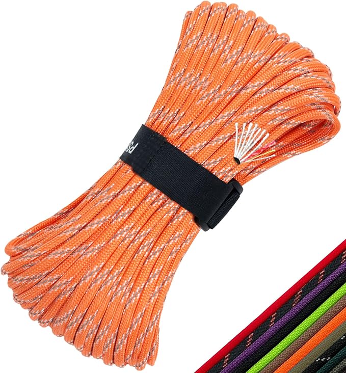 Survival Paracord 550 Fire Paracord Survivor Cord Nlyon Rope 10 Strands US by KOKKOYA