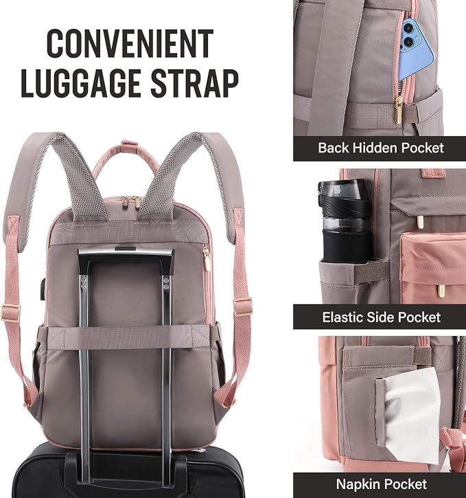 LOVEVOOK Laptop Backpack for Women 15.6 Inch Laptop Bag - Image 4