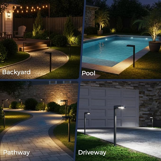 XMCOSY+ Solar Pathway Lights, 4 Pack All-Metal Motion Sensor Outdoor Lights - Image 9
