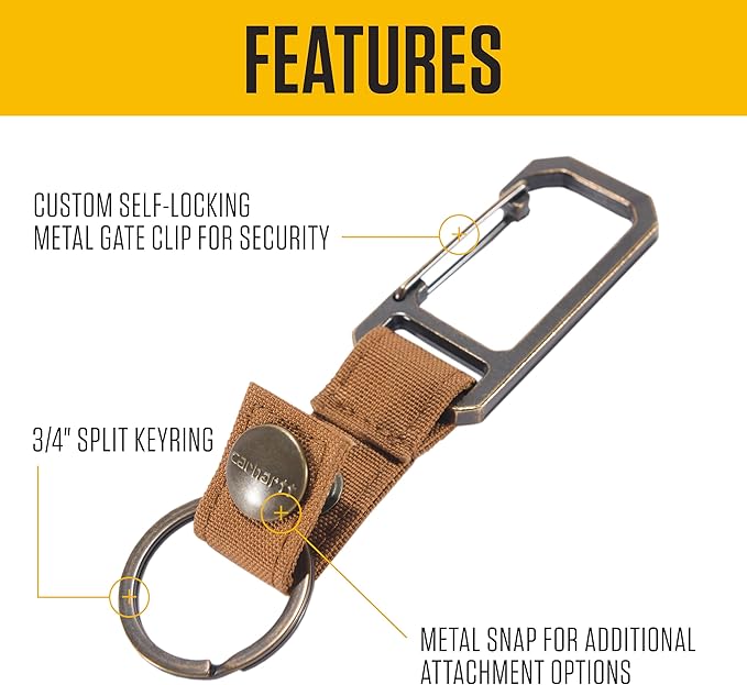 Carhartt Unisex Adult Durable Metal Key Keeper, Belt Loop Key Ring Holder - Image 2