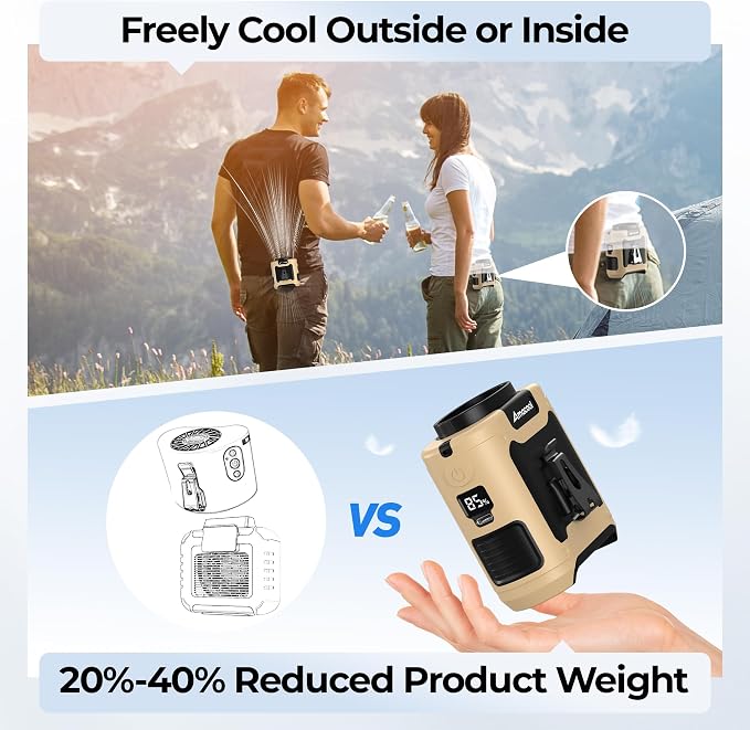 AMACOOL Portable Waist Fan Clip On, Father's Day Gifts - Image 7