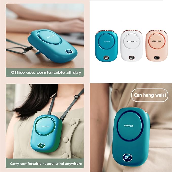 AOCOOLFAN Portable Neck Fan, Mini Small Personal Handheld Fan USB Rechargeable - Image 5