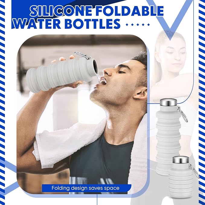 Baderke Collapsible Water Bottles 17oz Travel Sports Portable Water Bottle - Image 6