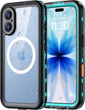 Red2Fire for iPhone 17 Case Waterproof, Phone Case 6.3" Blue/Clear by Red2Fire