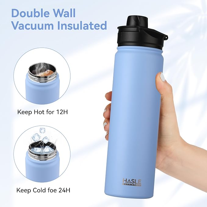 HASLE OUTFITTERS Insulated Water Bottle 22 oz Double Wall Stainless Steel Water - Image 4