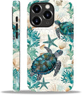 for iPhone 15 Pro Max Case, HH2 Ocean Sea Turtle Nautical Map Hybrid 2 Layer by Unknown