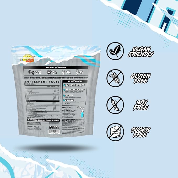 GHOST Hydration Packets, Lemon Crush, 24 Sticks, Electrolyte Powder - Image 4
