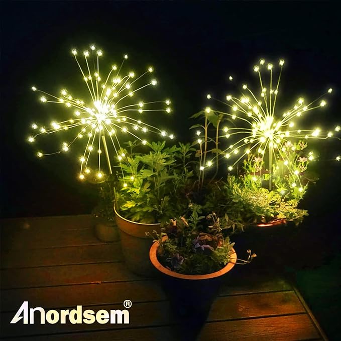 Anordsem Solar Garden Lights Outdoor: Bendable Copper Wire - Image 6