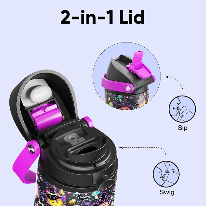 Insulated Water Bottle with Straw - Image 2
