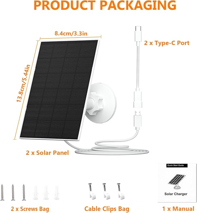 Zivif 2W Solar Panel for Security Cameras, Solar Charger - Image 7