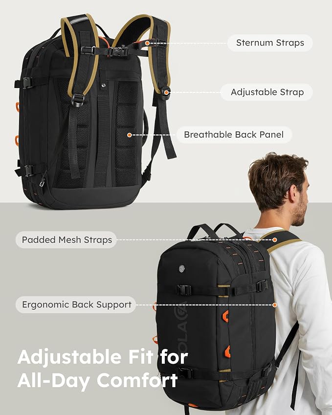 Tolaccea Travel Backpack for Men Women, 40L-50L Carry On Backpack - Image 9