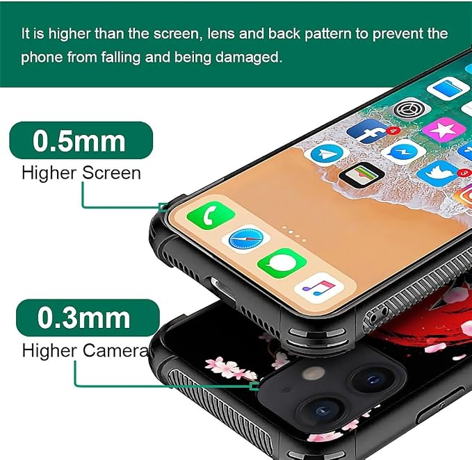 for iPhone 11 Case, Sakura Japanese Samurai Pattern Graphic Design Girl Boy - Image 7