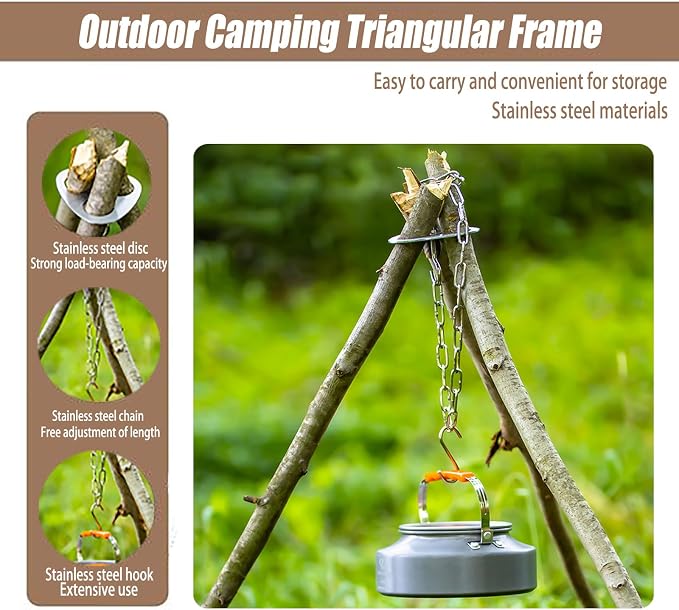 Adjustable Camping Tripod for Cooking - Image 3