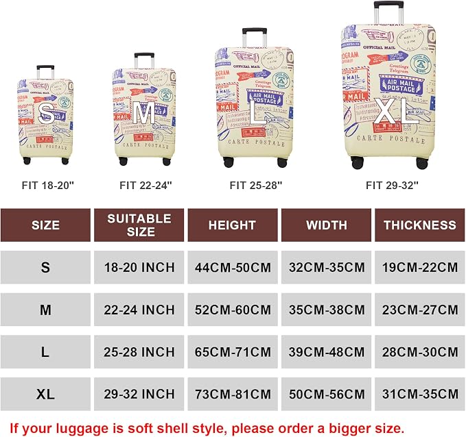 WUJIAONIAO Travel Luggage Cover Baggage Suitcase Cover Protector Skins 18-32 - Image 5