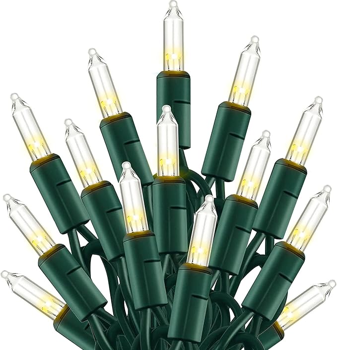 TW SHINE Warm White Christmas Lights Outdoor, 20FT 100 Count Incandescent by TWSHINE