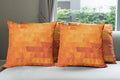 Ambesonne Orange Decorative Throw Pillow Case Pack of 4, Triangle Mosaic Shapes by Ambesonne