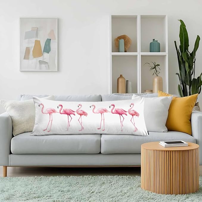 Body Pillowcases with Zipper Flamingo, Cozy Body Pillow Covers Cushion Cover 20 - Image 2