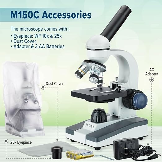 AmScope 40X-1000X Student Biological Compound Microscope - Image 7
