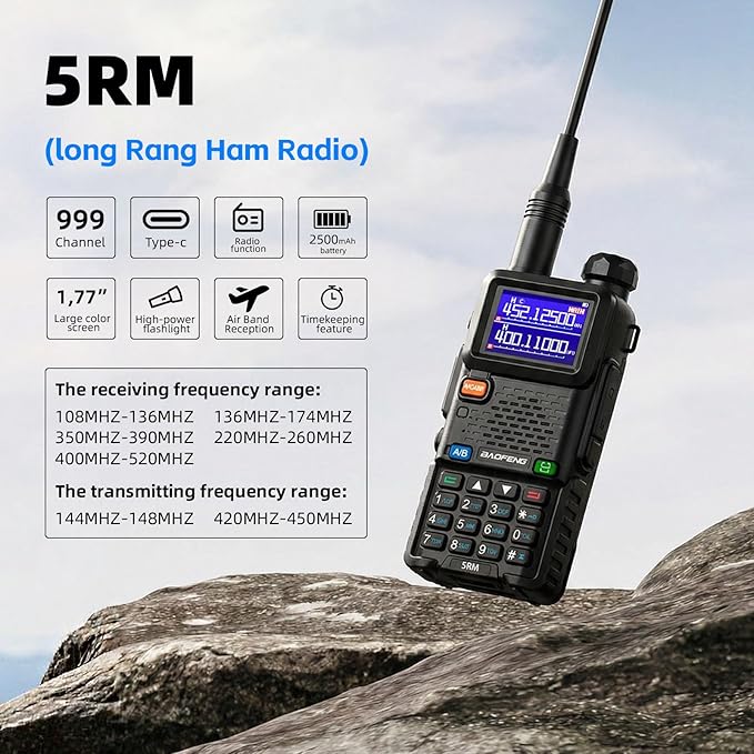 Baofeng Radio UV-5RM Ham Radio Handheld UV5R Walkie Talkies Long Range - Image 2