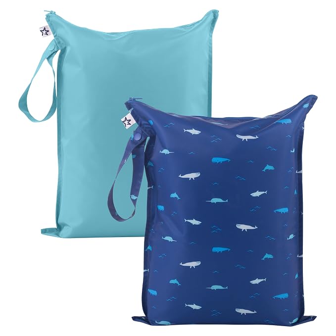 Tiny Twinkle Mess Proof Wet Bags | 2-Pack Reusable Waterproof Wet Bags by TinyTwinkle