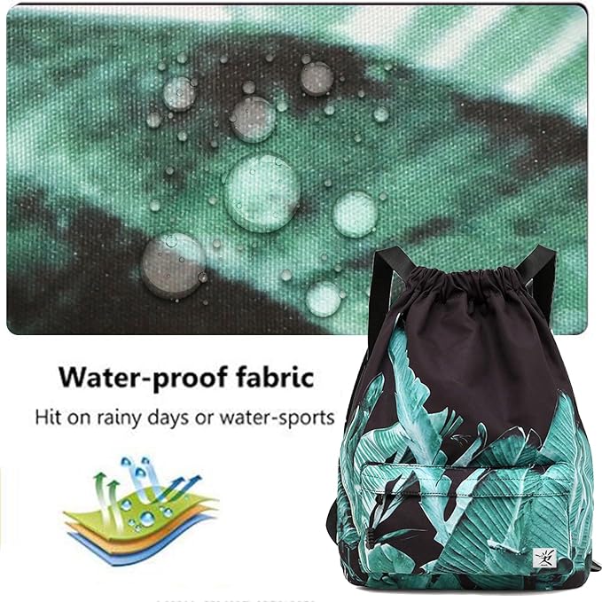 Waterproof Drawstring Bag, Gym Bag Sackpack Sports Beach Backpack - Image 3