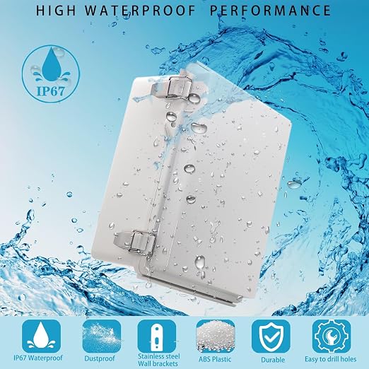 2Pcs Outdoor Waterproof Electrical Junction Box Weatherproof IP67 ABS Plastic - Image 2