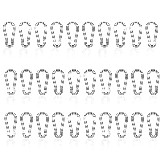 30PCS M4 Heavy Duty Carabiner Clip, 1.57Inch Snap Hook Quick Link Small by XHAMXE