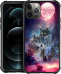 for iPhone 11 Pro Max Case, Star Two Wolfs Howling Pattern Graphic Design Girl by FKBRCL4U