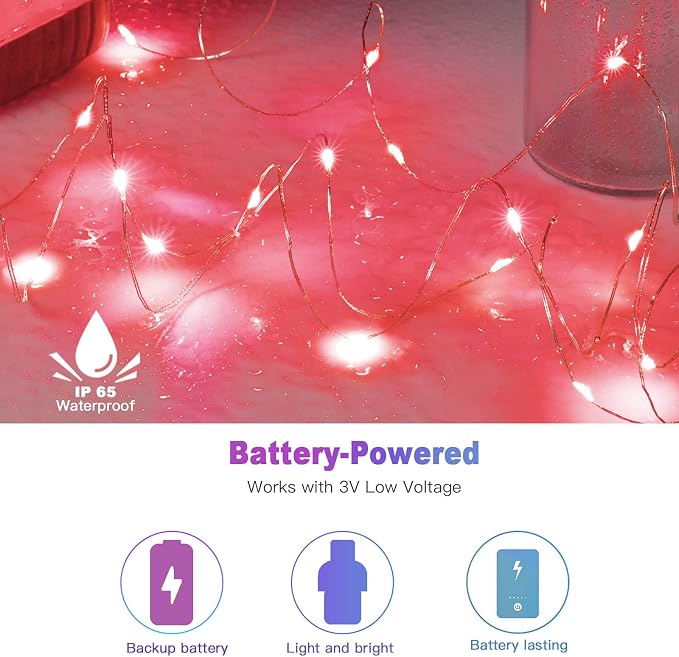 Brightown 12 Pack LED Fairy Lights, Waterproof, 7 Feet, 20 LEDs, Battery - Image 5