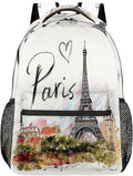 Backpacks France Paris Eiffel Tower House School Bag Student Bookbag Adjustable by UOYO