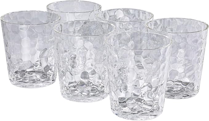 BPA-Free Plastic Tumblers 6 Pack | Reusable Dishwasher Safe | Stackable by AKMQYM