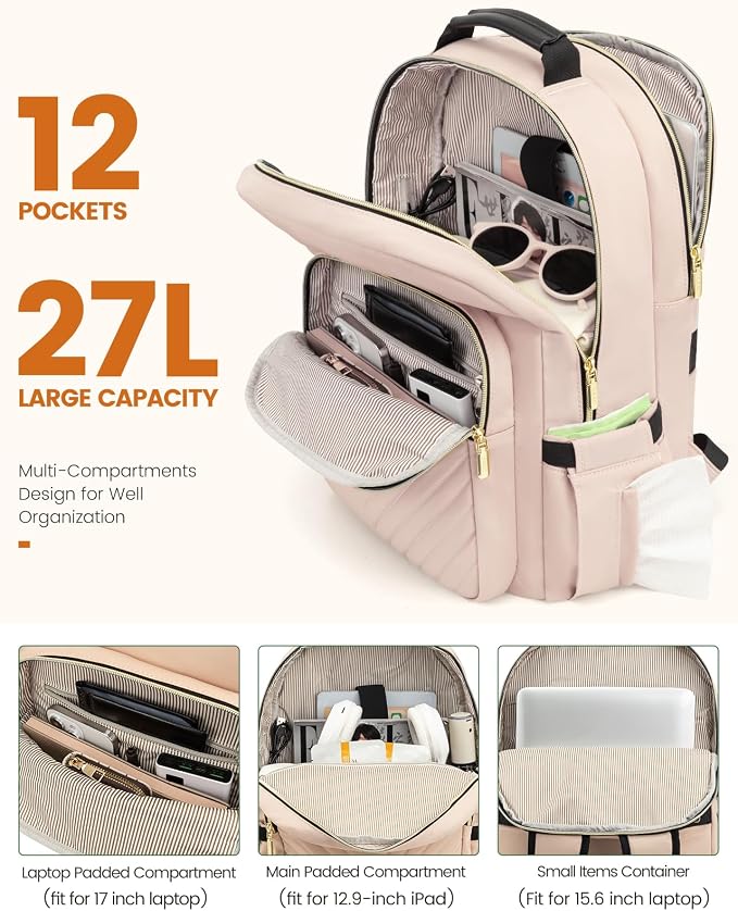 LOVEVOOK Laptop Backpack Purse for Women, Work Travel Computer Bags, College - Image 2