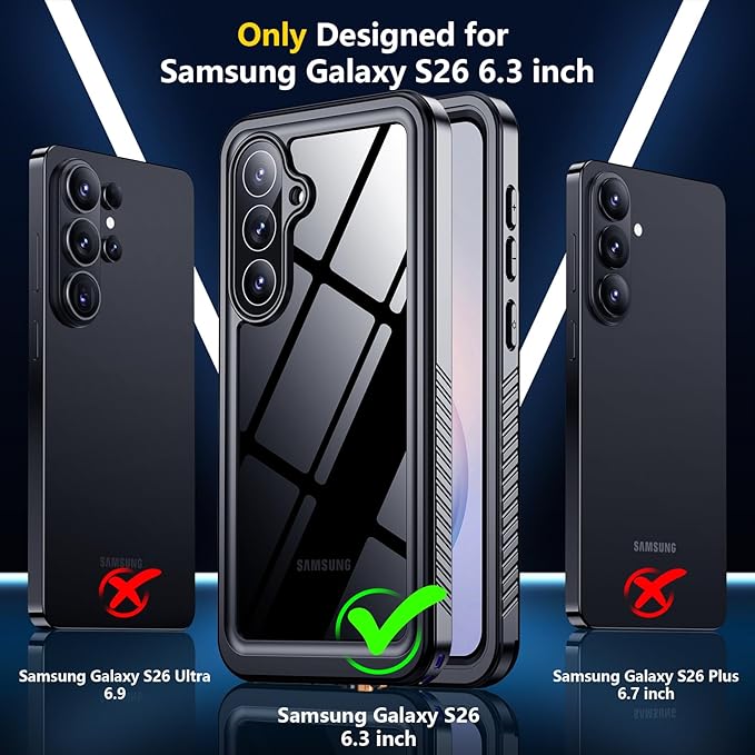 SPIDERCASE Designed for Samsung Galaxy S26 Case Waterproof, Built-in Screen & - Image 3