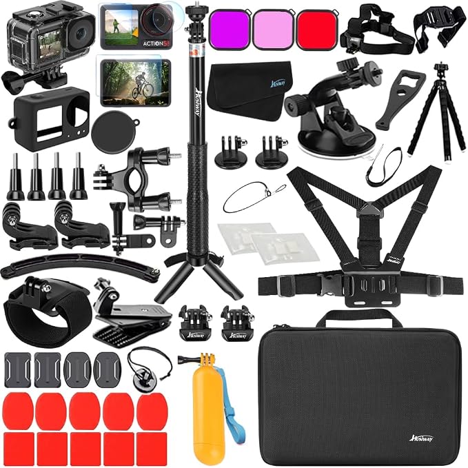 Accessories Bundle for DJI Osmo Action 5 Pro/Action 4/3 Waterproof Case Diving by Husiway