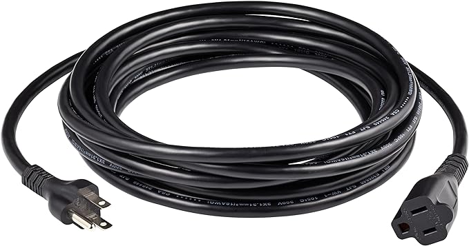 Amazon Basics Extension Cord, 20 Ft, 3 Prong Outlet Extender, 13 Amps, 16 AWG - Image 2
