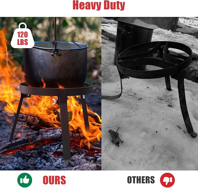 Cooking Tripod for Campfire, 9.8Inch Durable Steel Campfire Tripod for Cooking - Image 4