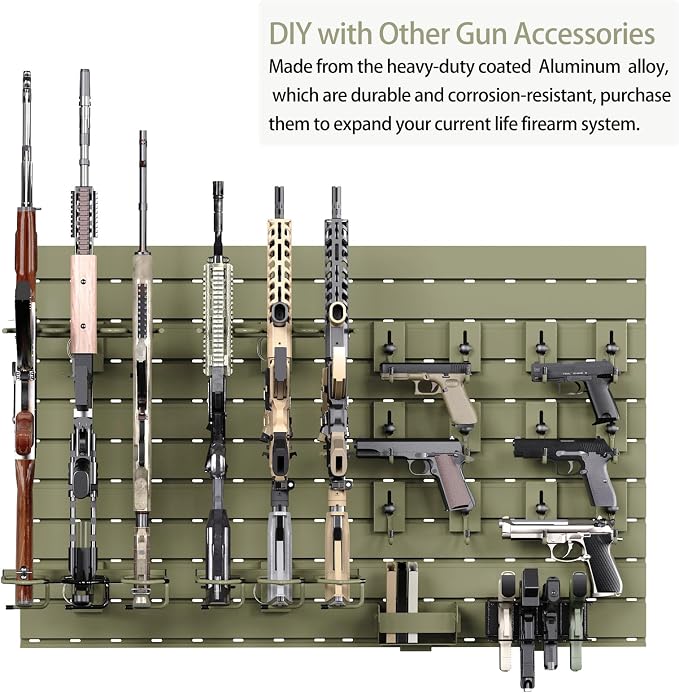 Gun Racks for Wall, Heavy-Duty Aluminium Slatwall Panels Gun Wall Mount Storage - Image 2