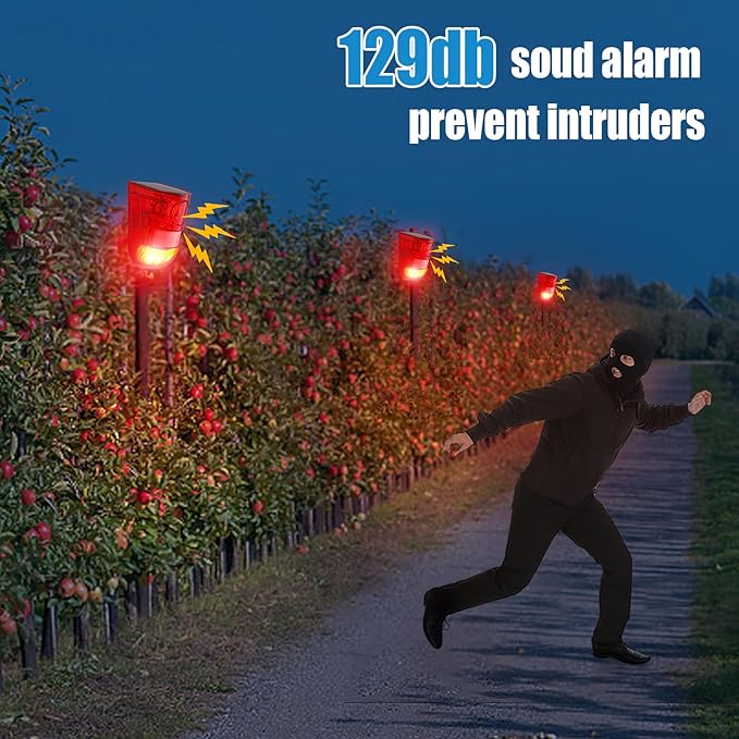 Qualirey Solar Sound and Light Alarm Motion Sensor 129db Outdoor Security Siren - Image 6