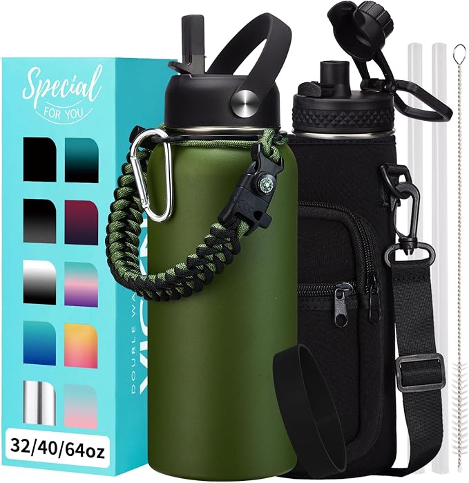 32 oz Water Bottles Insulated by VICKNIY