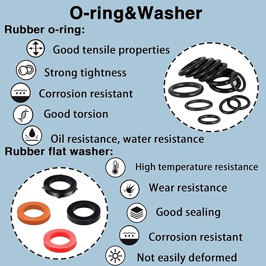 ZDBB 7 Size Water Hose Gasket and 20 Size O Ring Rubber Washer Assortment Kit - Image 8