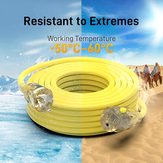 25FT 12/3 Gauge Heavy Duty Outdoor Extension Cord Waterproof, Weatherproof - Image 7