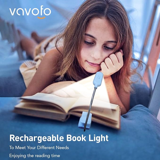 VAVOFO Rechargeable Book Light for Reading in Bed Kids, 7 LED Reading Light - Image 2