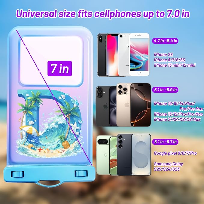 Personalized Initial Waterproof Phone Pouch Case - Image 2