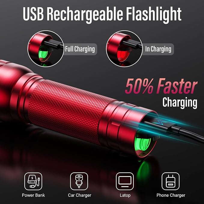 RECHOO Rechargeable Flashlights High Lumens, G1000 Super Bright Flash Light - Image 3