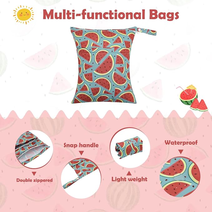 ALVABABY 3pcs Cloth Diaper Wet Dry Bags Waterproof Reusable - Image 3